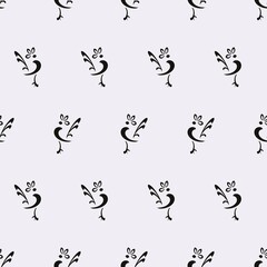 Seamless abstract pattern with roosters. Vector illustration. Pattern for card, invitation, wrapping paper, textile fabric 