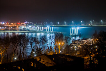 Night view of Voroshilovsky bridge, Rostov-on-Don