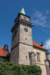 Fototapeta na wymiar The tower of Hruba Skala Castle , Czech Republic