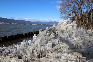 琵琶湖のしぶき氷