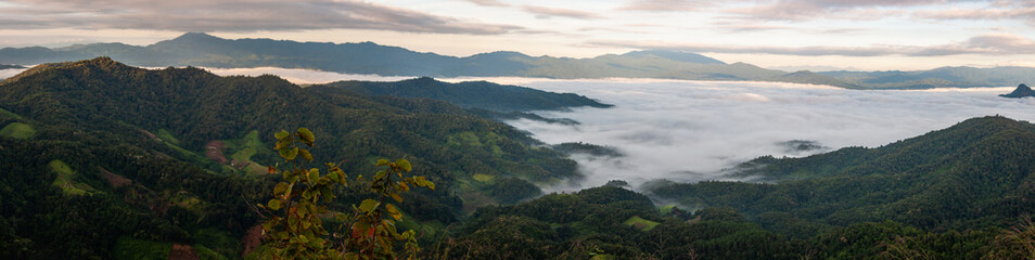 Foggy sky mountain panorama,Doi Mon Ngoa,Chiang Mai.Thailand