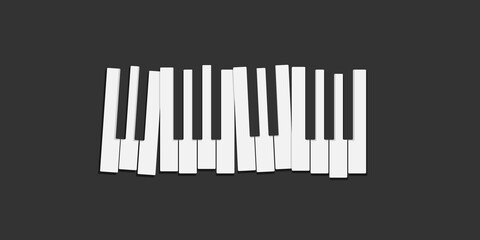 Piano keys over black flat vector illustration © tutti_frutti