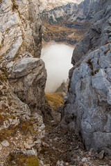 Dangerous part of mountain path