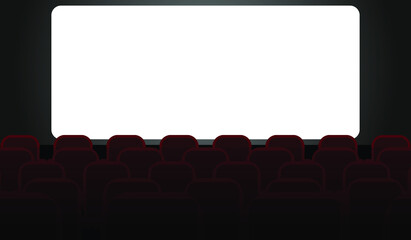 Movie cinema premiere poster design with white screen. Vector background.