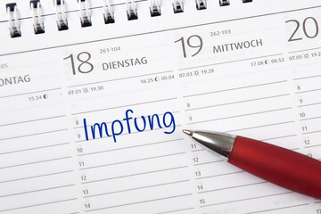 Termin im Kalender: Impfung