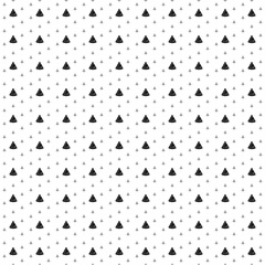 Square seamless background pattern from black slice of pizzas are different sizes and opacity. The pattern is evenly filled. Vector illustration on white background