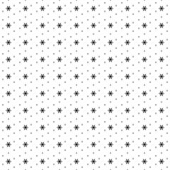 Square seamless background pattern from geometric shapes are different sizes and opacity. The pattern is evenly filled with black snowflakes. Vector illustration on white background