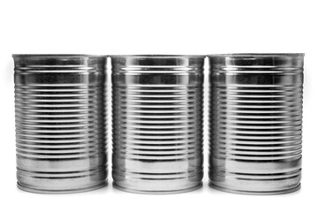 Tin can isolated on white background. Food supplies