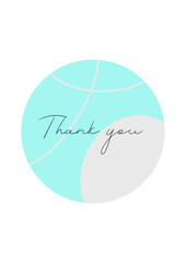 thank you blue card abstract minimalism