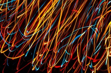 Abstrakcyjne rozmyte kolorowe światłą  - technika długiej ekspozycji