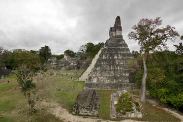 Tikal, Guatemala, Central America: National Park, UNESCO World Heritage. Grand Plaza with the North...