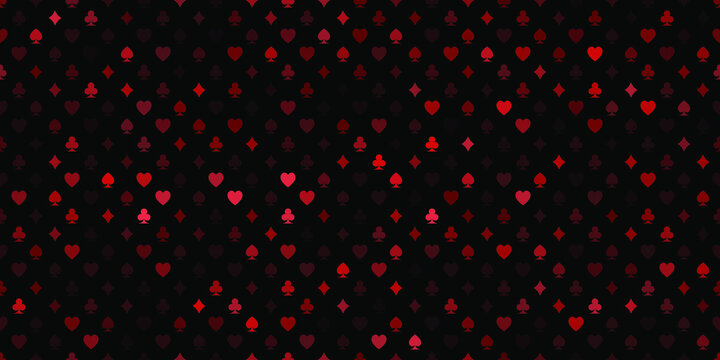 Background with icons of playings cards Gambling pattern illustration