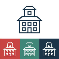 Line icon house with attic