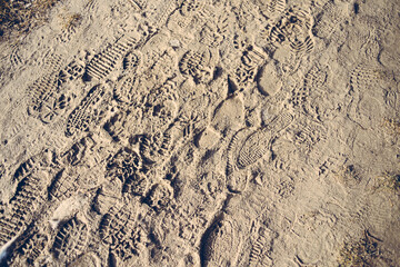 Dirty road in spring after snow