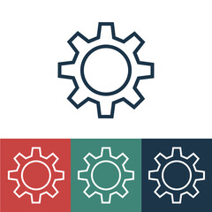 Linear vector icon with gear