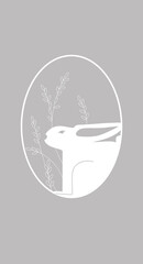 illustration of a bunny rabbit with floral elements