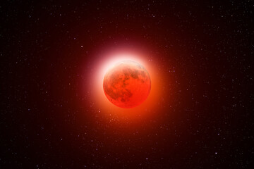Blood Moon High Resolution Picture of Lunar Eclipse