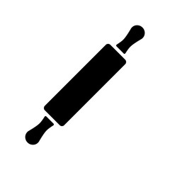 Wooden rolling pin plunger vector glyph icon
