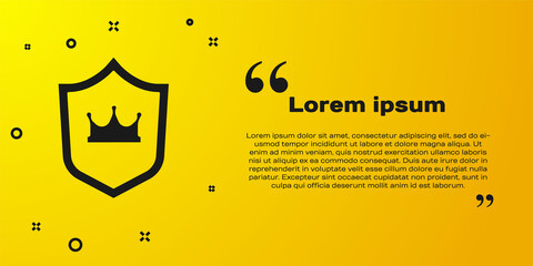 Shield with crown icon isolated on white background. Vector.