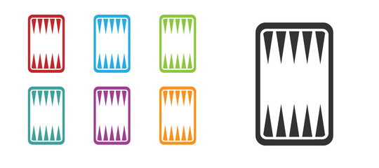 Black Backgammon board icon isolated on white background. Set icons colorful. Vector.