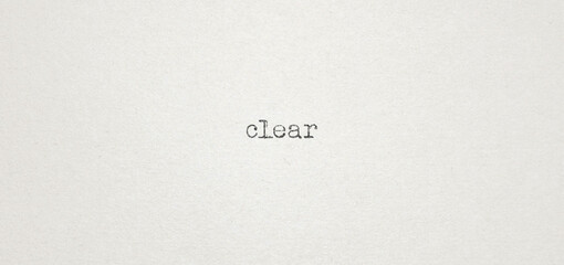 Clear word type on white paper texture wrote with typewriter