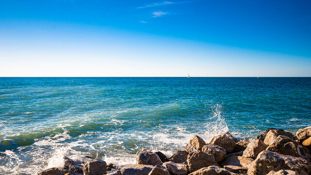 Beach In Sochi, Sea In Winter