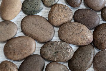Fototapeta na wymiar Abstract background of round pebble stones from nature,background