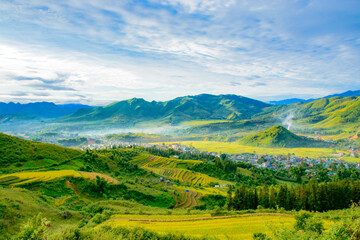 Fototapeta na wymiar Landscape photo taken in Tua Chua district, Dien Bien province, Vietnam