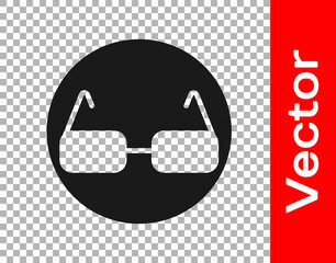 Black Glasses icon isolated on transparent background. Eyeglass frame symbol. Vector.