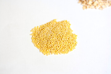 Millet for cooking, isolated on a white background