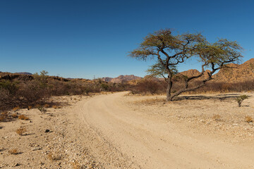 dirt road in a beautiful landscape, Namibia