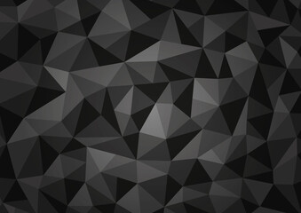 Three-dimensional black polygon background, abstract background image, digital illustration, 3D illustration