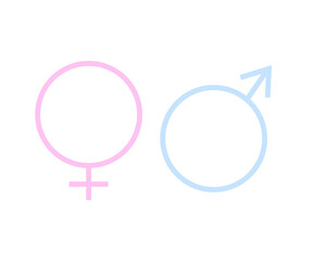 Set of flat gender symbols.