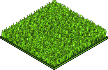 A square of fake/plastic turf/lawn.