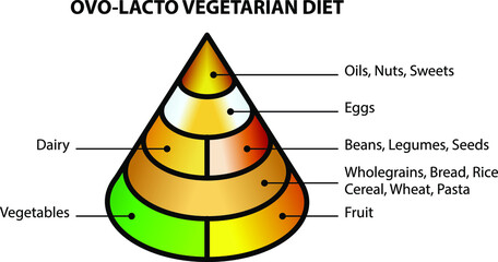 A simple food pyramid: the ovo-lacto vegetarian diet.