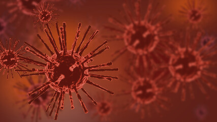 COVID-19 Corona virus  Background   on Red background