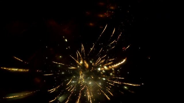 Drone Acrobatics - Colorful Skies Filled with Fireworks at New Year's Eve