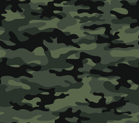 Army vector green camouflage seamless pattern for printing. Stylish design. © Sanvel