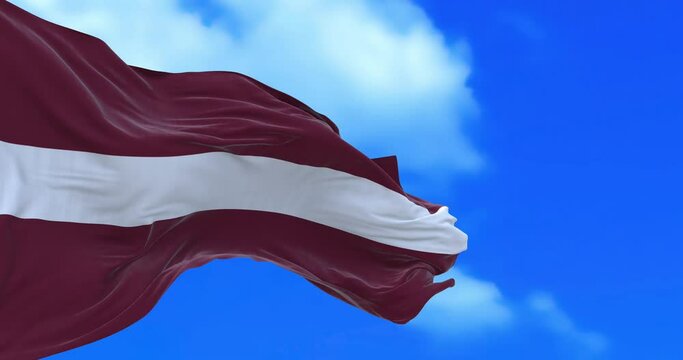 Seamless loop of Latvian flag.