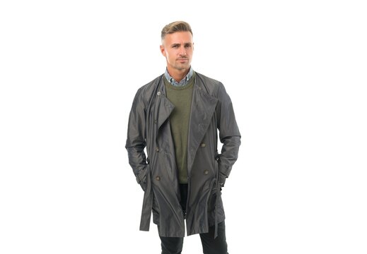 handsome and confident businessman in casual business style, male coat