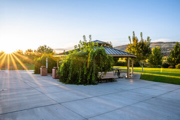 City gazebo at sunrise. 