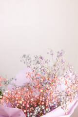 Obraz na płótnie Canvas Beautiful decoration cute little dried colorful flowers, background, wallpaper.