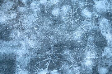 Background oh a broken frozen lake