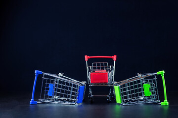 An empty shopping cart from the supermarket..