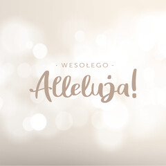 Życzenia Wielkanocne wesołego Alleluja po polsku baner wektor