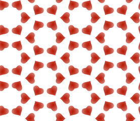 Festive symmetrical geometric red heart shaped template
