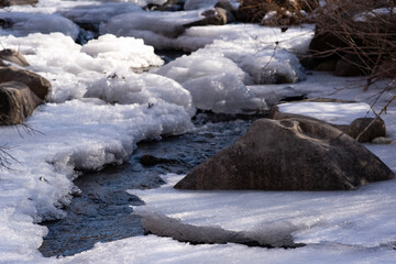 frozen river in winter