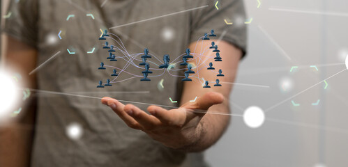 hierarchy connection team group 3d