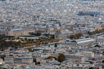 Fototapeta premium Paris. Aerial view of the capitals of France.