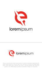 Initials E logo design. Initial Letter Logo.